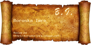 Boroska Imre névjegykártya