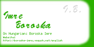 imre boroska business card